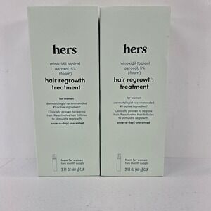Hers Minoxidil 5% Hair Regrowth Treatment Women Unscented Foam 2 Cans 4 Month